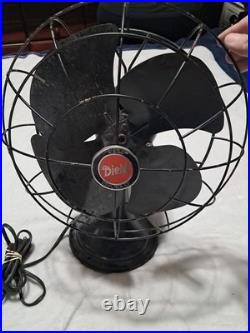 VINTAGE DIEHL OSCILLATING FAN 1950's Metal Fan Blades