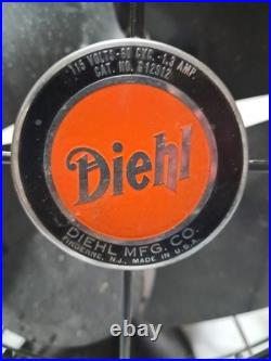 VINTAGE DIEHL OSCILLATING FAN 1950's Metal Fan Blades