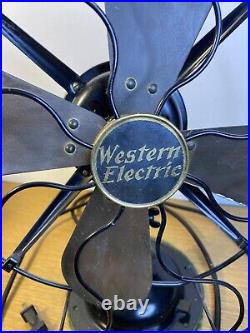VTG 1920's Western Electric Black 13in Model 7804 Fan Tested