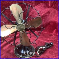 VTG 1929 10 Cold Wave Sears Oscillating Brass Fan Style 1031 SI