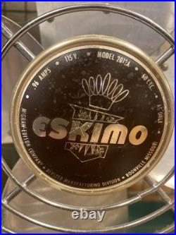 VTG 1950s Eskimo Box Fan 2012A Turquoise 15 3 Speed Retro WORKS GREAT