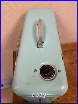 VTG 1950s Eskimo Box Fan 2012A Turquoise 15 3 Speed Retro WORKS GREAT