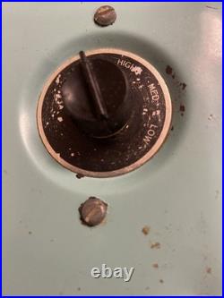 VTG 1950s Eskimo Box Fan 2012A Turquoise 15 3 Speed Retro WORKS GREAT