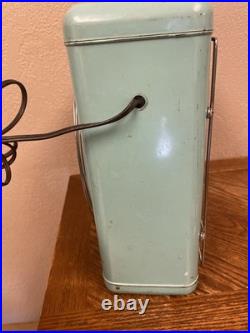 VTG 1950s Eskimo Box Fan 2012A Turquoise 15 3 Speed Retro WORKS GREAT