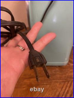 VTG 1950s Eskimo Box Fan 2012A Turquoise 15 3 Speed Retro WORKS GREAT