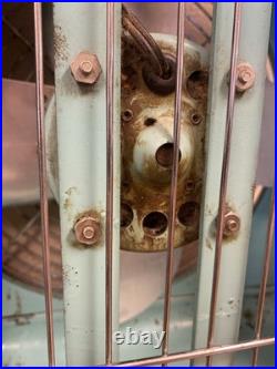 VTG 1950s Eskimo Box Fan 2012A Turquoise 15 3 Speed Retro WORKS GREAT