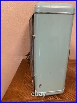 VTG 1950s Eskimo Box Fan 2012A Turquoise 15 3 Speed Retro WORKS GREAT