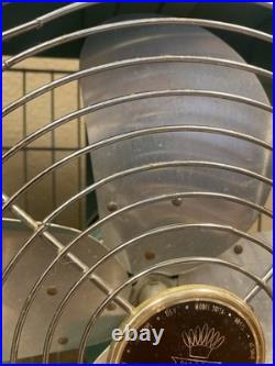VTG 1950s Eskimo Box Fan 2012A Turquoise 15 3 Speed Retro WORKS GREAT
