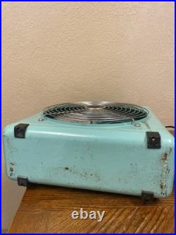 VTG 1950s Eskimo Box Fan 2012A Turquoise 15 3 Speed Retro WORKS GREAT
