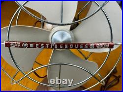 VTG ANTIQUE 1940s Westinghouse 12LA5A Desk/Table Fan Art Deco TESTED WORKS
