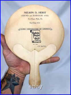 VTG Antique RARE Antique Advertising Sign RCA Electric Tube Premium Hand Fan