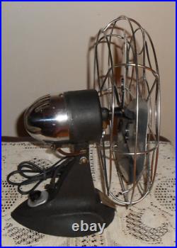 VTG ESKIMO 45K ART DECO MID CENTURY 12 CHROME 3-SPEED Electric Fan! WORKS! ASIS