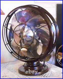 VTG Emerson SILVER SWAN ART DECO 10 Oscillating Fan! VERY NICE! WORKS GREAT