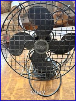 VTG Emerson Type 2250B 10 Oscillating Metal Fan 1930s Works