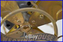 Very Nice Original Westinghouse All Brass Antique Vintage Electric Fan