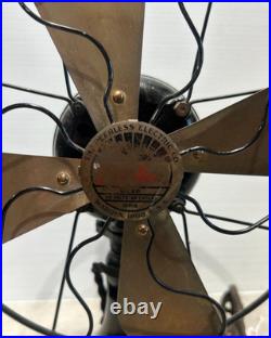 Vintage 10 Peerless Electric Company Fan with Brass Blades RARE FIND