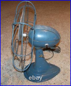 Vintage 10 Westinghouse Electric Bullet Desk Fan No. 10 LA, Blue, Oscillating