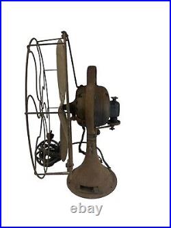 Vintage 12 3 Speed Brass Blade Fan For Restoration Or Decoration