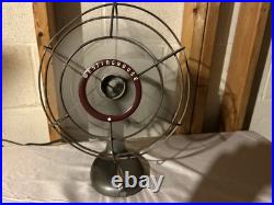 Vintage 12 Westinghouse 1 Speed 3 Blade Oscillating Desk Fan Working Art Deco