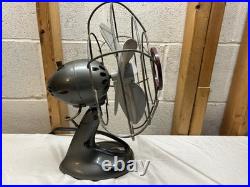 Vintage 12 Westinghouse 1 Speed 3 Blade Oscillating Desk Fan Working Art Deco