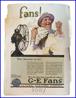 Vintage 1918 General Electric GE Metal Blade Oscillating Desk Fan 16 x 18 WORKS