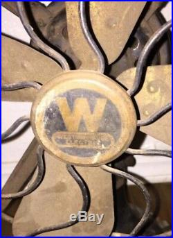 Vintage 1919 DC Westinghouse Brass 12 Fan Blade 180176G Electric Antique