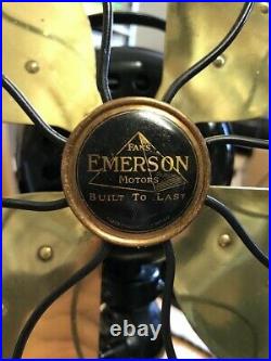 Vintage 1920's 16 EMERSON FAN 29648, Brass Blades, Original components-WORKS