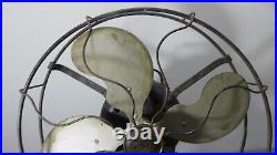 Vintage 1920's EMERSON 29646 3 Speed 12 4 Blade Oscillating Electric Brass Fan