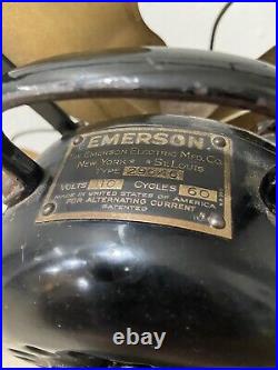 Vintage 1920's EMERSON Type 29646 3 Speed 12 4 Blade Electric Fan