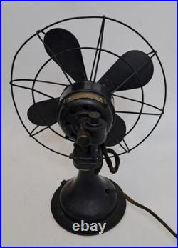 Vintage 1920's Westinghouse Oscillating Electric Fan 3 Speed 4 Blades See Video