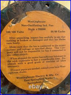 Vintage 1920's Westinghouse electric table fan model #755266 original working
