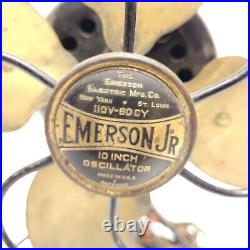 Vintage 1930's Emerson Jr 10 Inch Oscillator Single Speed Fan Working With Video