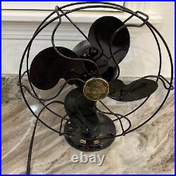 Vintage 1930s Emerson B Jr 10 Inch Oscillating Fan WORKS GREAT Repainted Blades