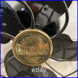 Vintage 1930s Emerson B Jr 10 Inch Oscillating Fan WORKS GREAT Repainted Blades