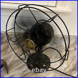 Vintage 1930s Emerson B Jr 10 Inch Oscillating Fan WORKS GREAT Repainted Blades