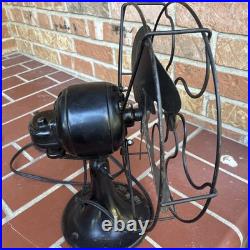 Vintage 1930s Emerson Jr B 10 Oscillating Fan WORKS Made In USA Desktop Antique