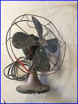 Vintage 1936 Antique GE 10 inch 10 Oscillating Cage Fan WORKS GREAT 272390-1