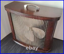 Vintage 1940's Mathes Cooler Wood Box Fan Variable Speed Model Working