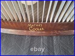 Vintage 1940's Mathes Cooler Wood Box Fan Variable Speed Model Working
