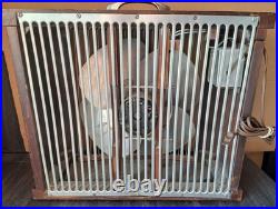 Vintage 1940's Mathes Cooler Wood Box Fan Variable Speed Model Working