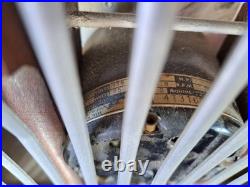 Vintage 1940's Mathes Cooler Wood Box Fan Variable Speed Model Working