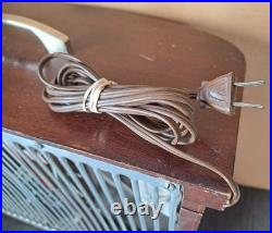 Vintage 1940's Mathes Cooler Wood Box Fan Variable Speed Model Working