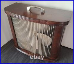 Vintage 1940's Mathes Cooler Wood Box Fan Variable Speed Model Working