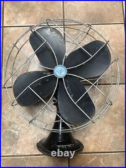 Vintage 1940s 16 Emerson Electric Fan 4 Blades & 3 Speed Oscillating 79648 AU