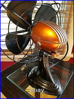 Vintage 1950's Westinghouse Copper color Electric Fan Art Deco, Refurbished