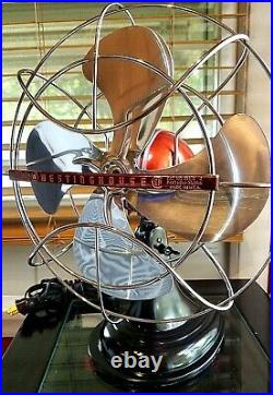 Vintage 1950's Westinghouse FIRE BALL Electric Fan Art Deco, Refurbished