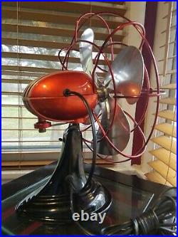 Vintage 1950's Westinghouse Red Wagon color Electric Fan Art Deco, Refurbished