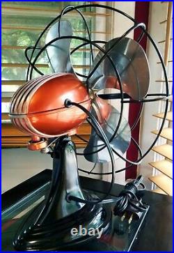 Vintage 1950's Westinghouse Twilight Orange Electric Fan Art Deco, Refurbished