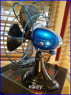 Vintage 1950's Westinghouse Vintage Blue Electric Fan Art Deco, Refurbished