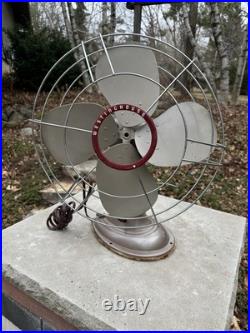 Vintage 1950s Mid Century Retro Oscillating Fan LARGE 18 -Rewired excellent con